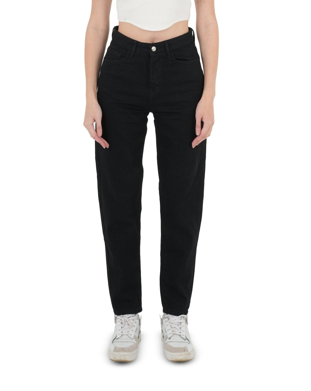 High-Waist Black Mom Fit Jeans