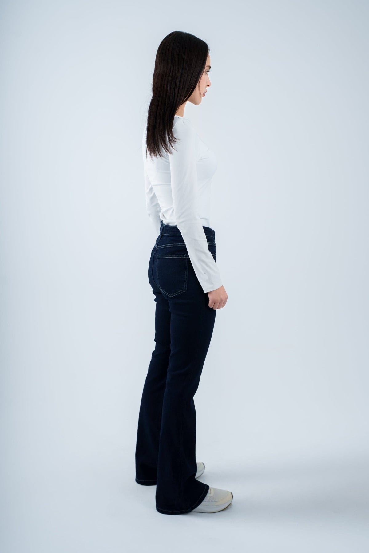 High-Waist Dark Indigo Flare Jeans