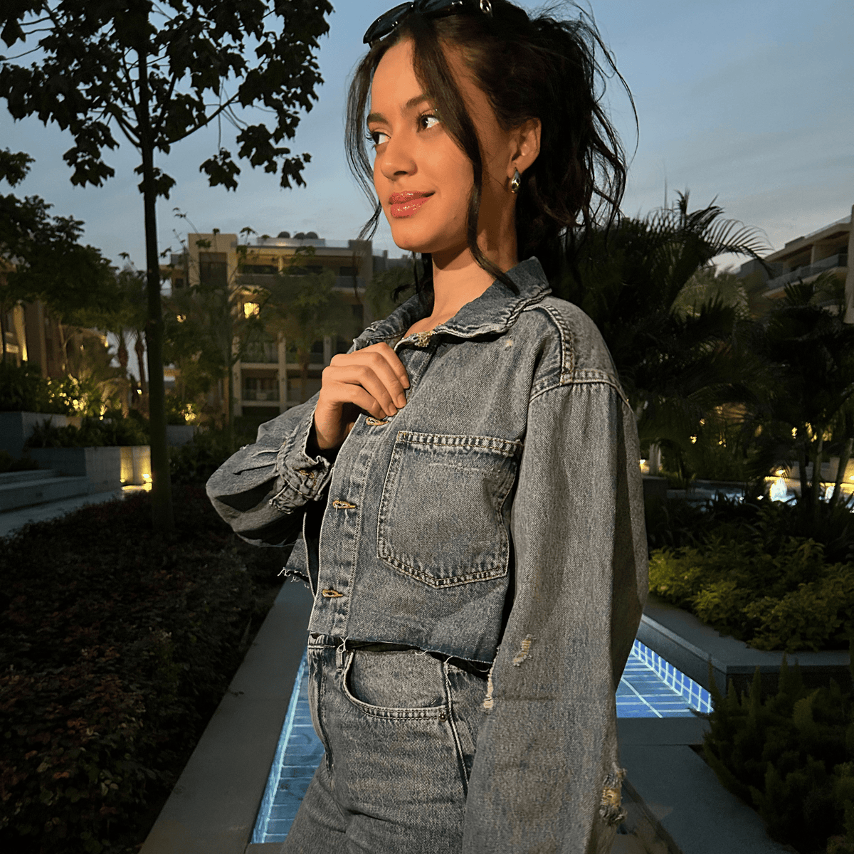 Essential Easy Fit Cropped Jacket (light)