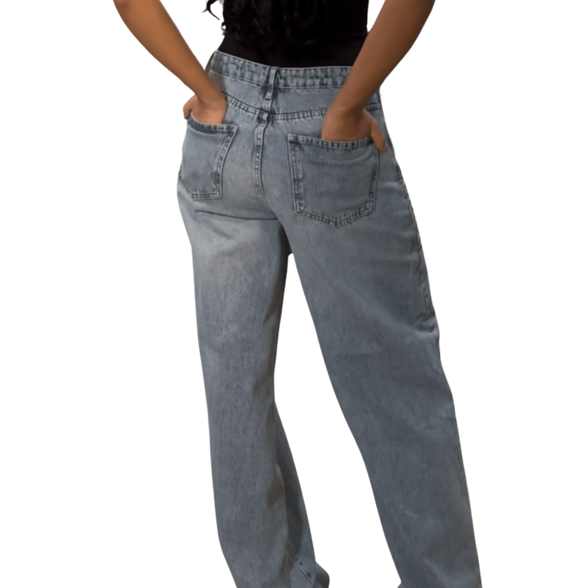 Stud Line Straight-Leg Jeans