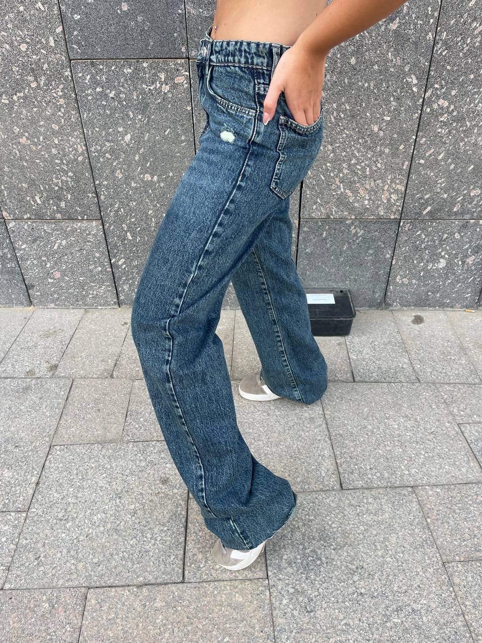 High-Waist Dark Wash Straight Leg Jeans