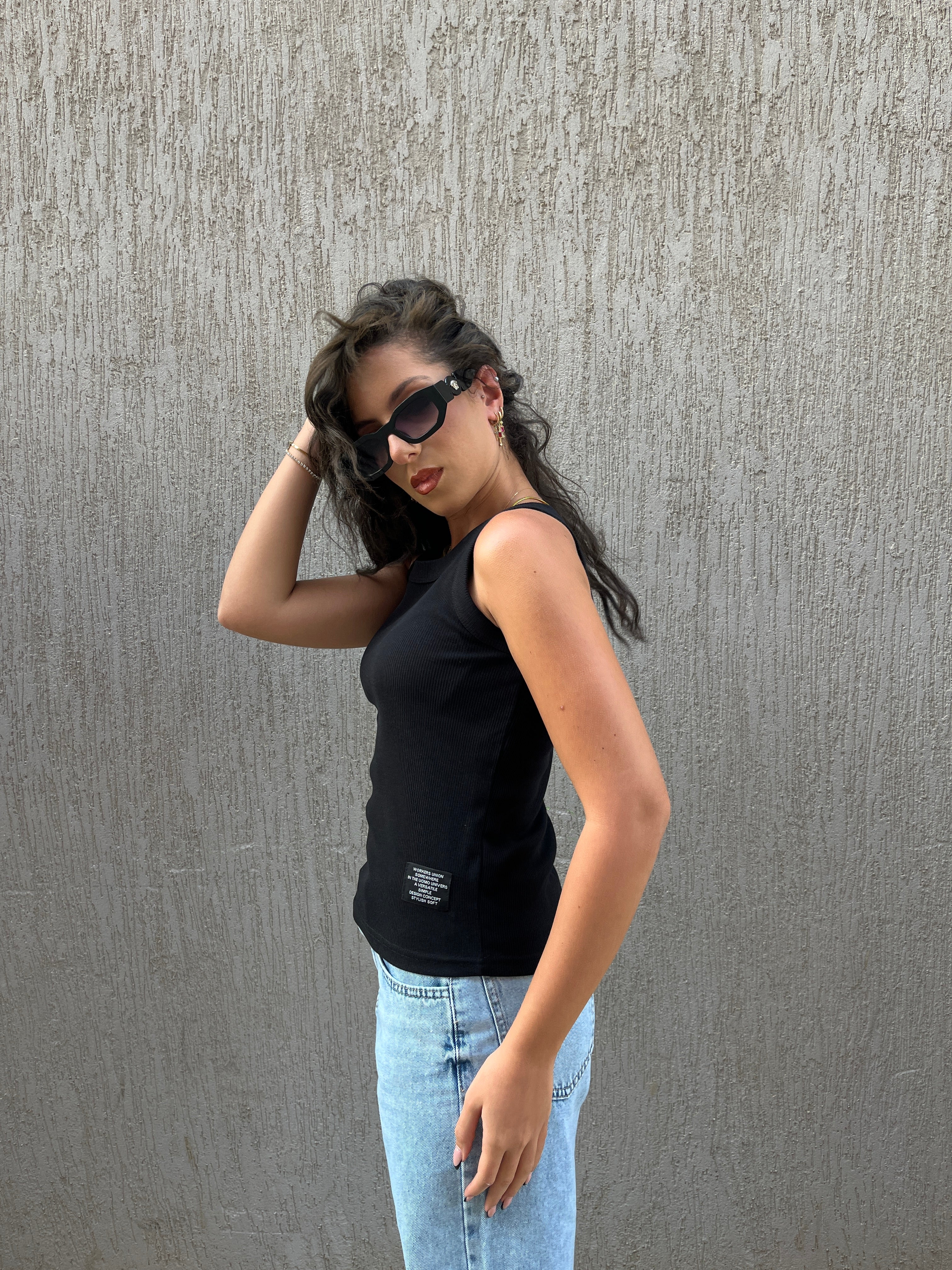 Basic Racerback Tank Top Black