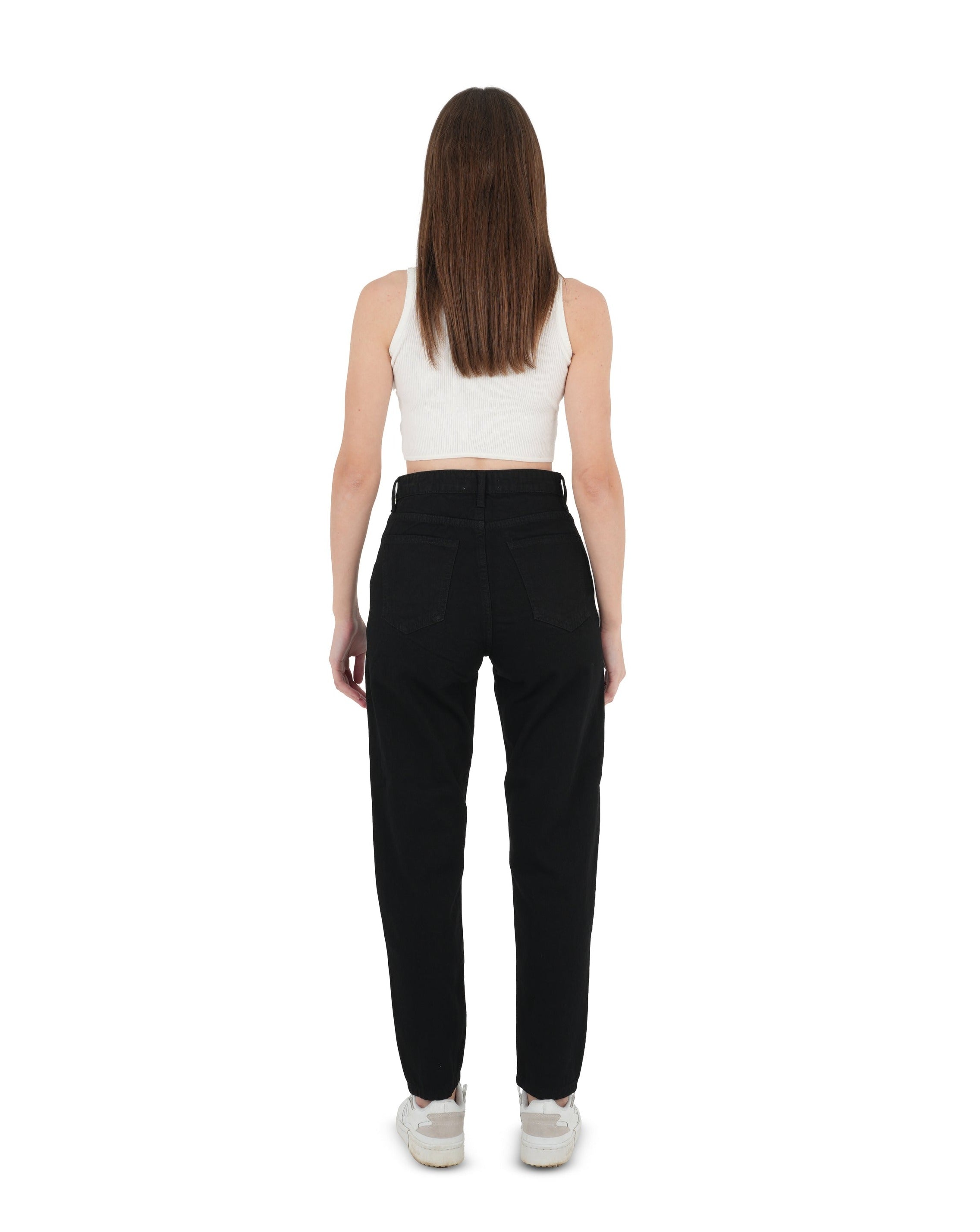 High-Waist Black Mom Fit Jeans