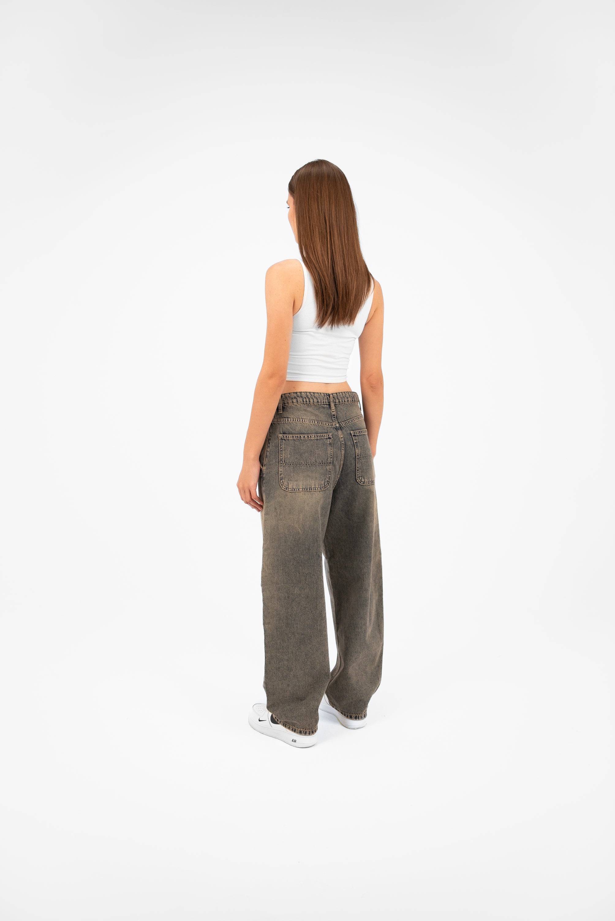 High-Waist Acid Wash Balloon Jeans - Lioroucci