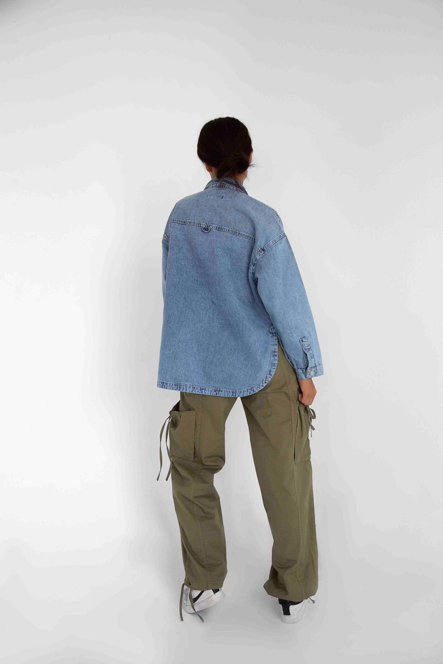 Oversized Light Blue Denim overshirt - Lioroucci