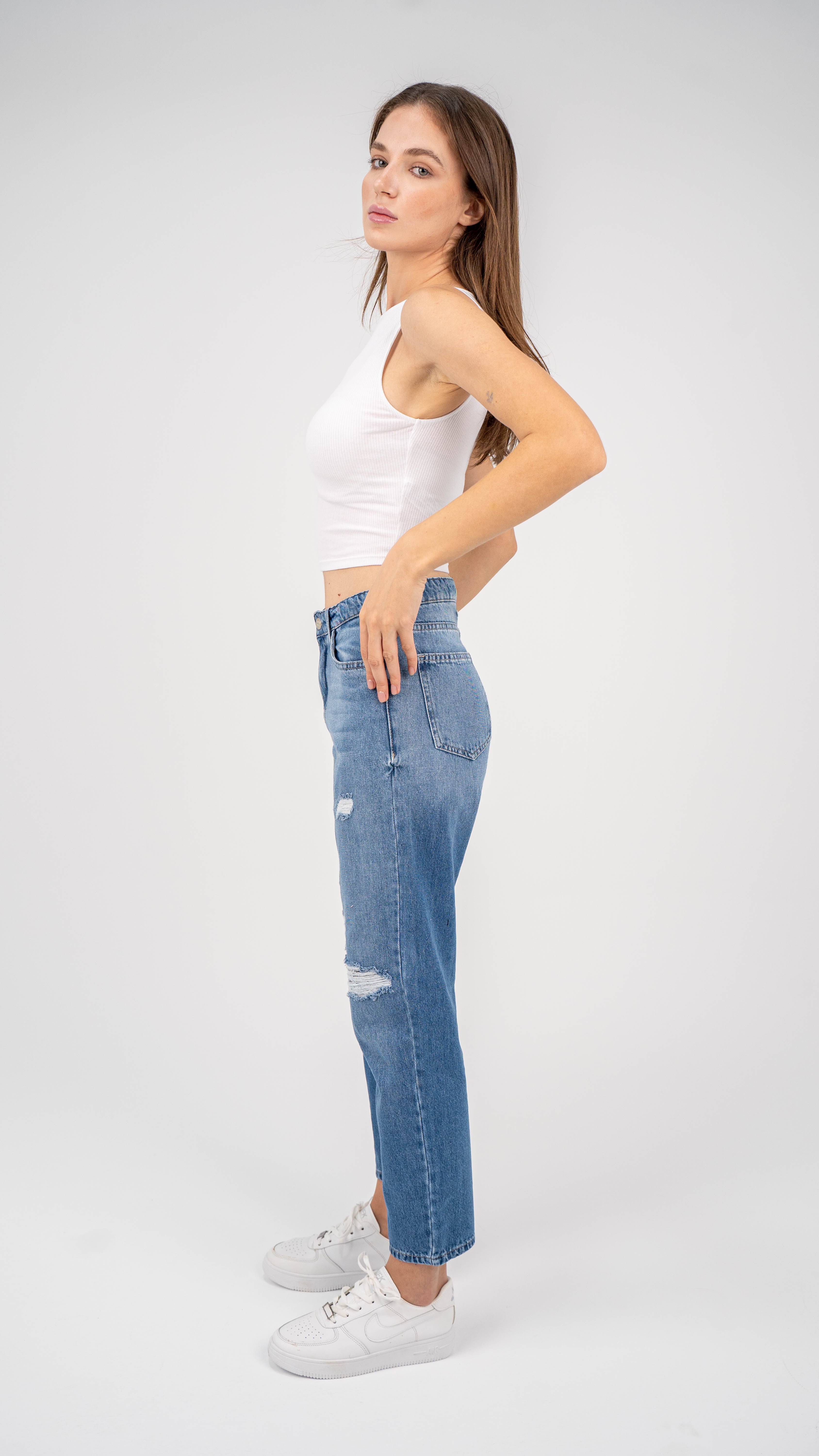 High-Waist Medium Mom Fit Jeans