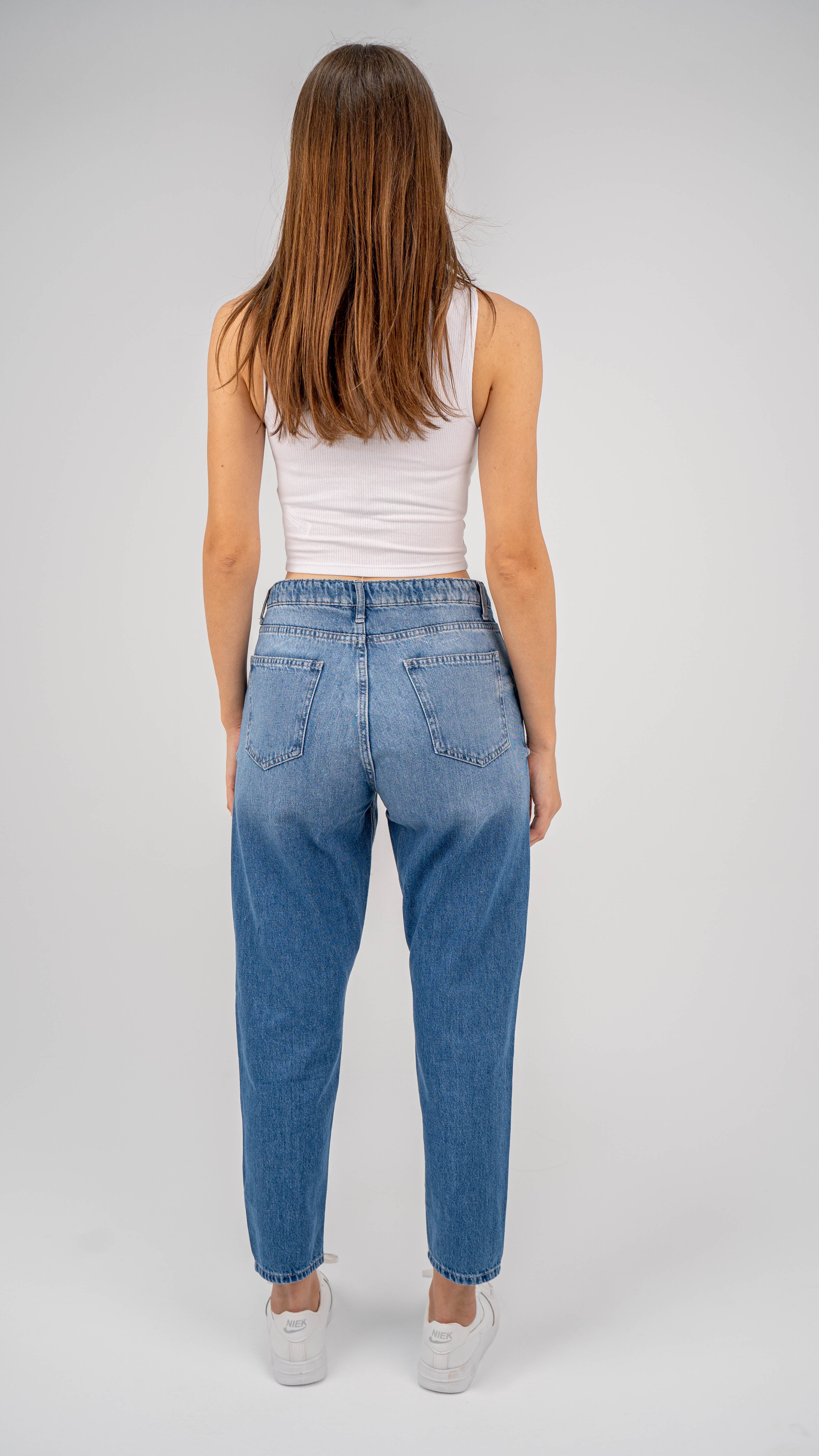 High-Waist Medium Mom Fit Jeans