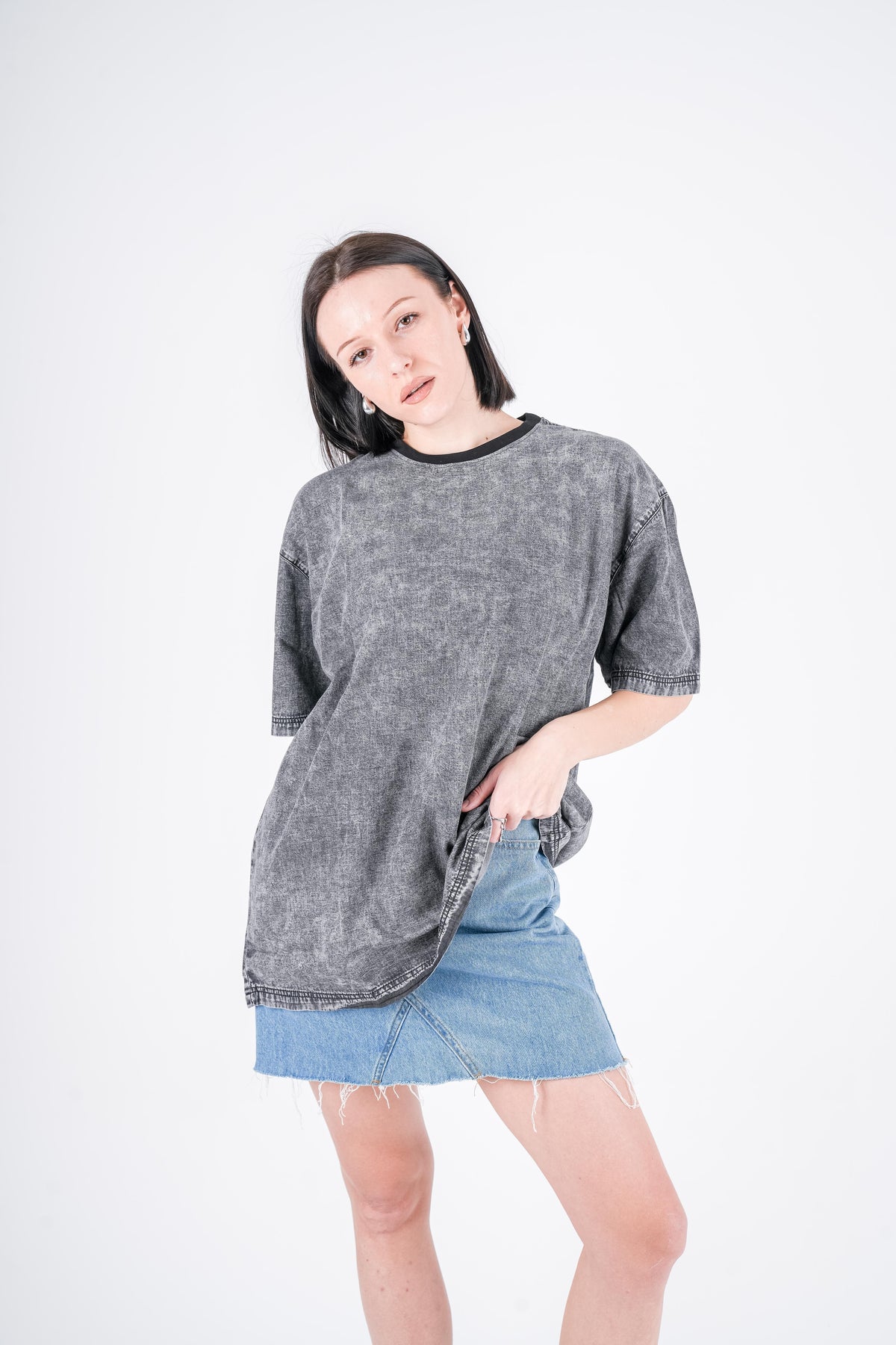 Long t-shirt Jeans Gray Stone