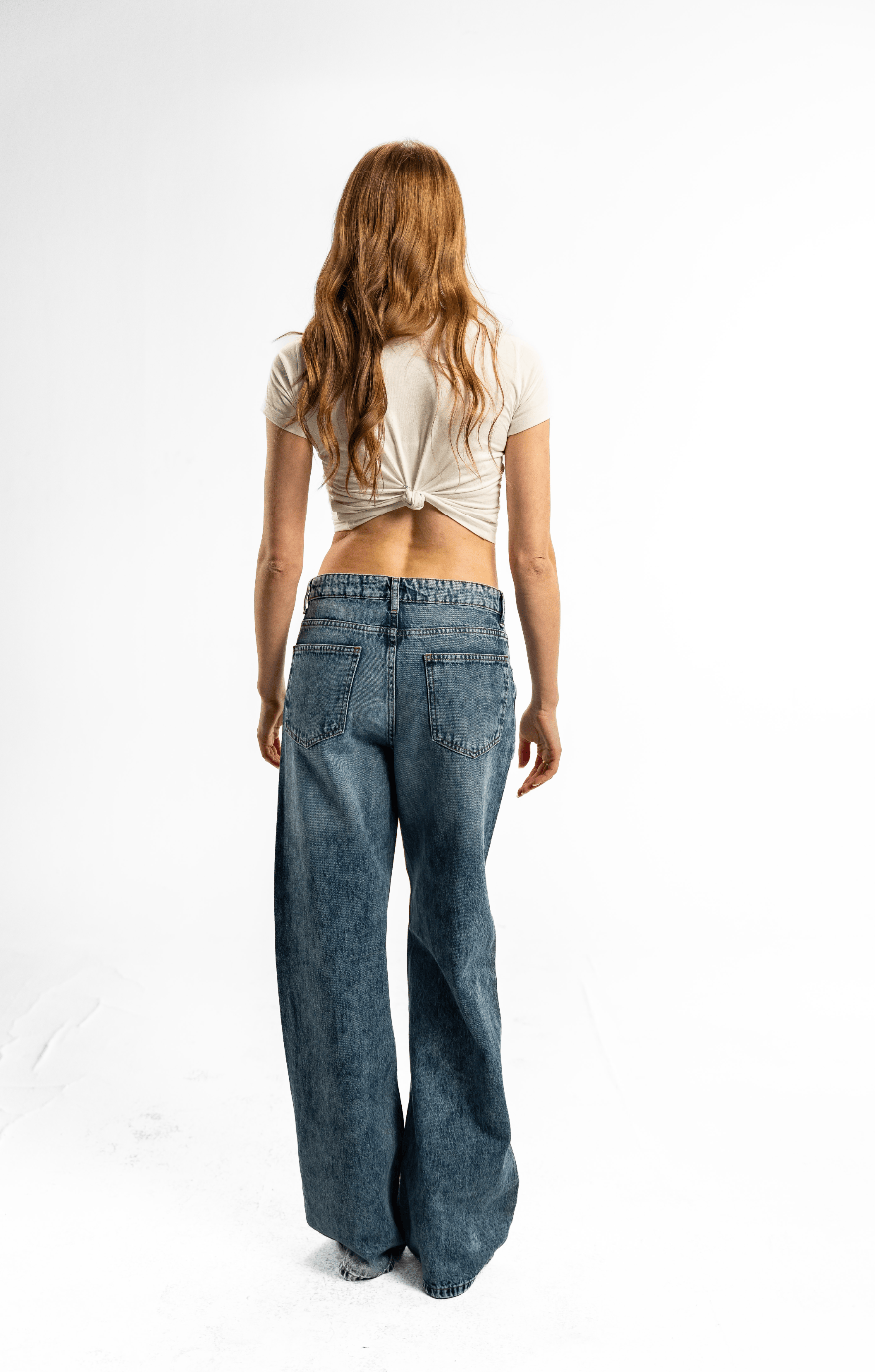 Polka Denim Wide-Leg Jeans